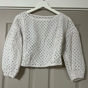 White Eyelet Lace Top
